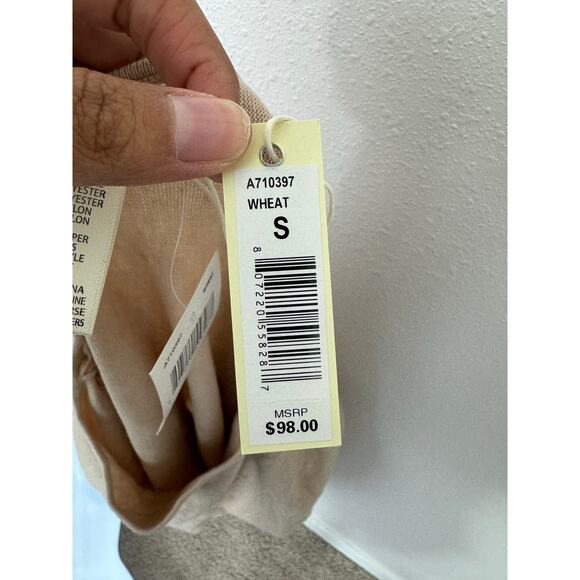 Max Studio Wheat Knit Sweater S NWT $98 Rayon Blend Ruched Sleeve - Picture 7 of 7